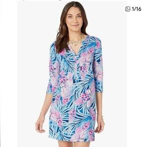 Lilly Pulitzer Peacock Blue Tweathearts Daphne Dress Small
